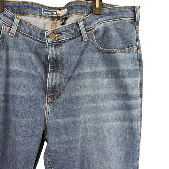 Carhartt Womens Rugged Flex Slim Fit Tapered Laurel Blue Jeans 104976 NWT 20 R - Picture 5 of 15